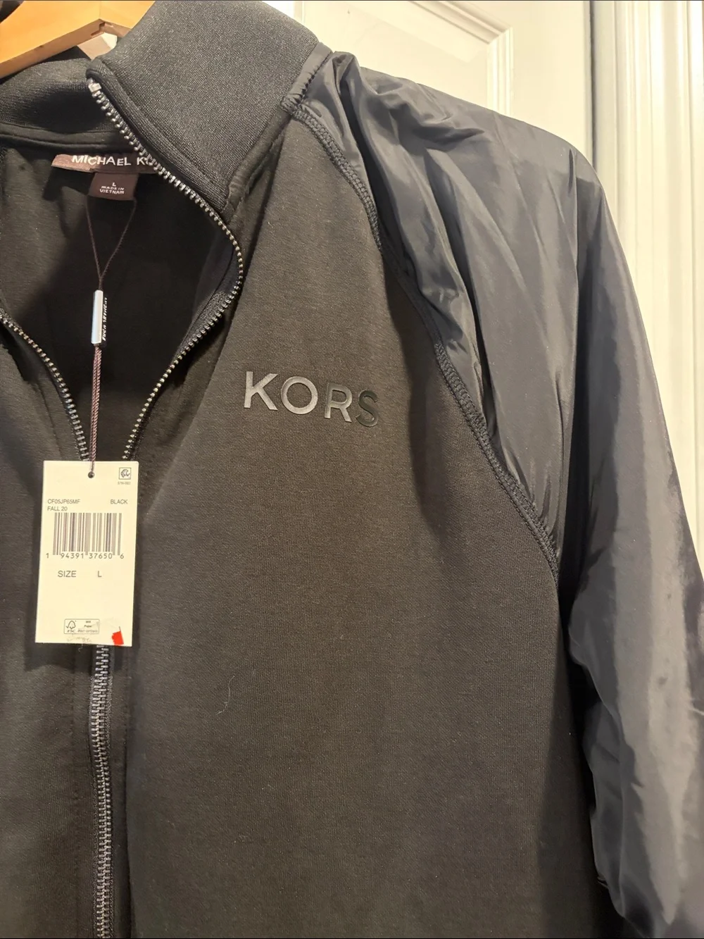 Michael Kors Unisex Mixed-Media Full Zip Track Jacket
